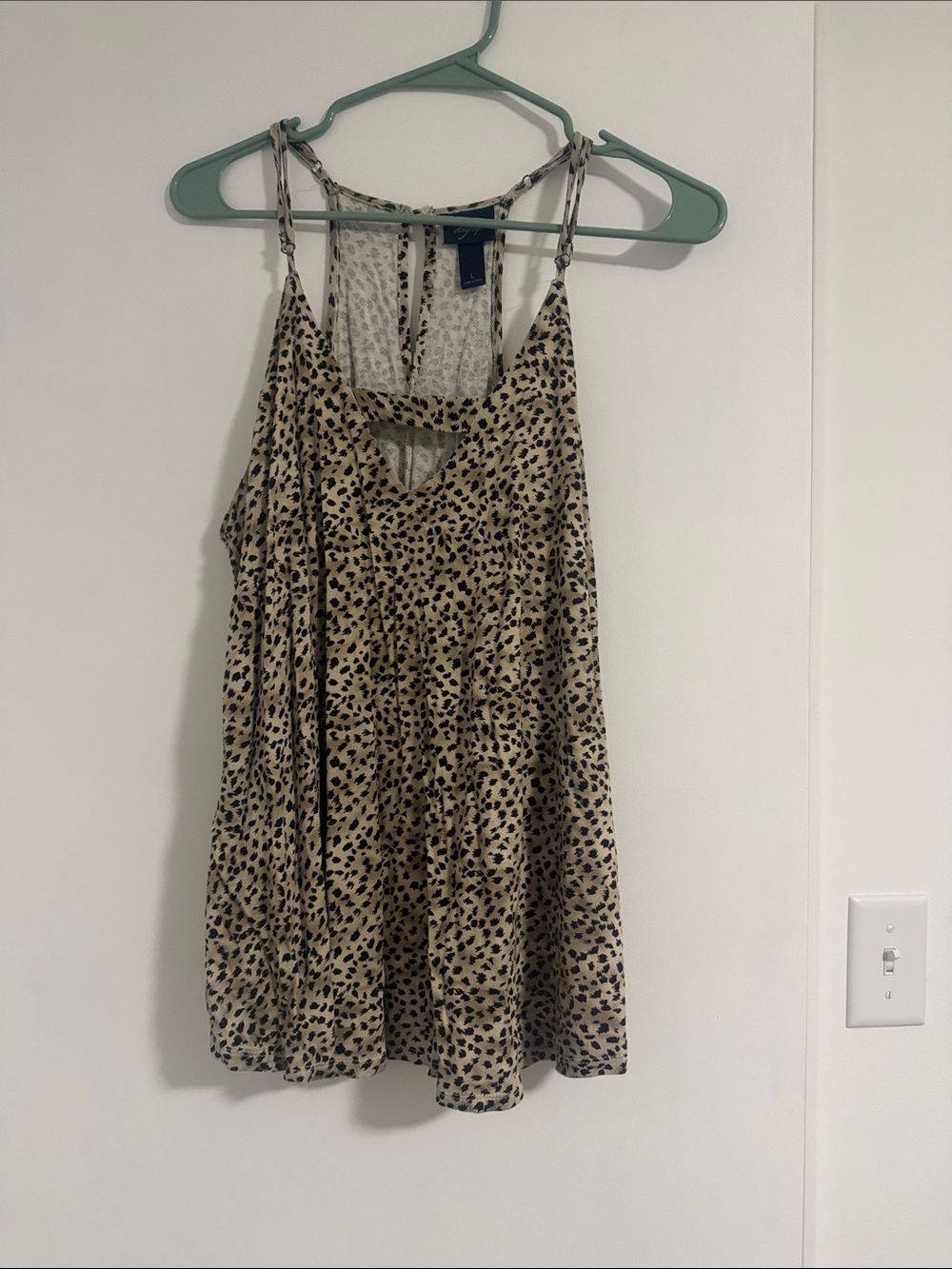 Daytrip Beige and Black Leopard Print Racerback Cami